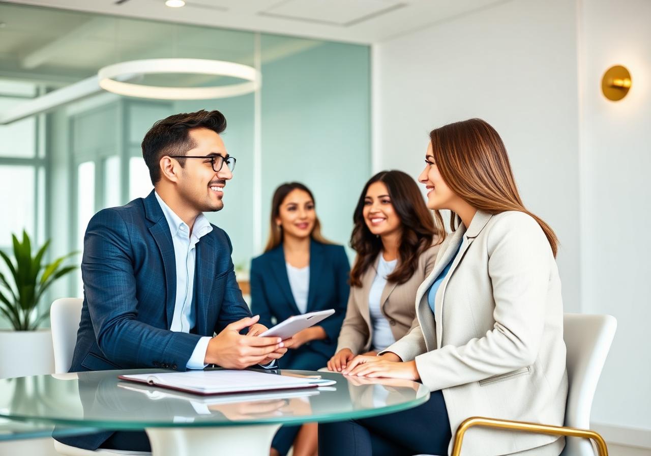 Advisor meeting with clients